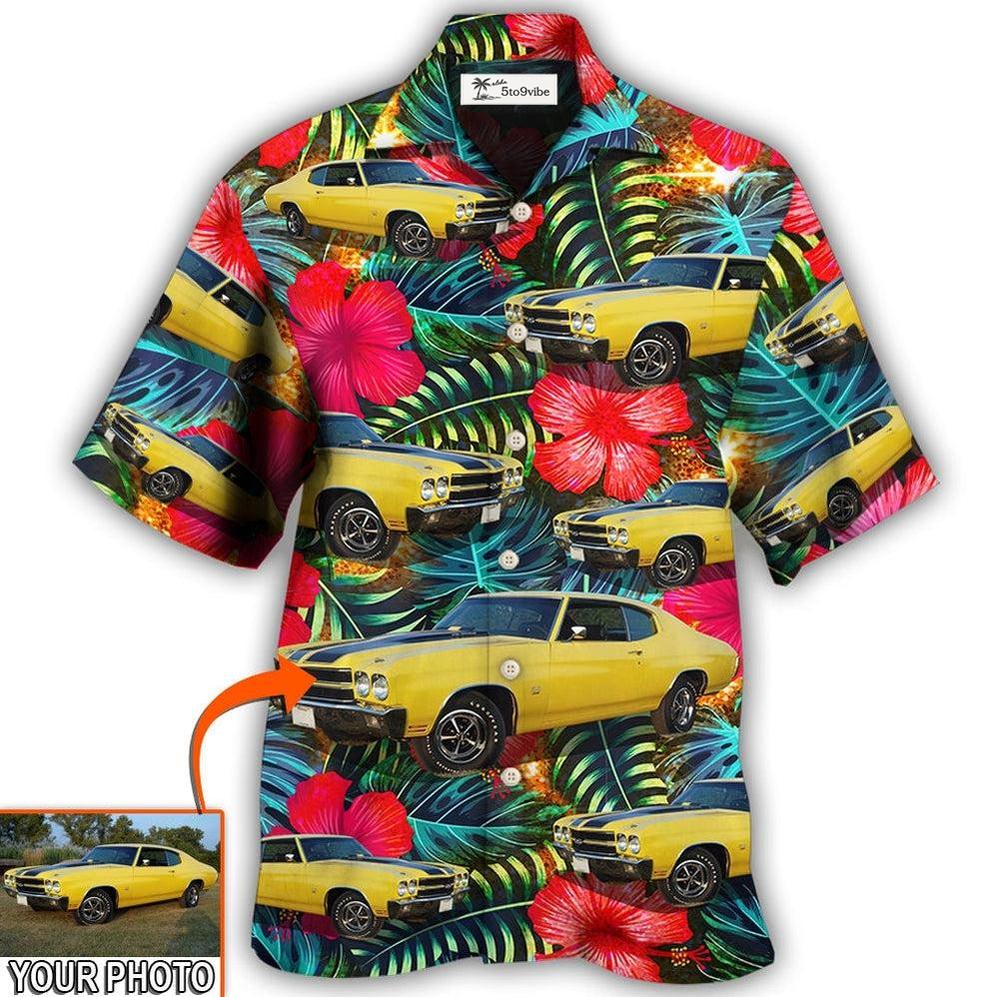 Hawaiian Shirt / Adults / S Car Chevelle Car Cool Tropical Flower Custom Photo - Hawaiian Shirt 