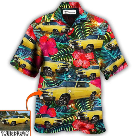 Hawaiian Shirt / Adults / S Car Chevelle Car Cool Tropical Flower Custom Photo - Hawaiian Shirt 