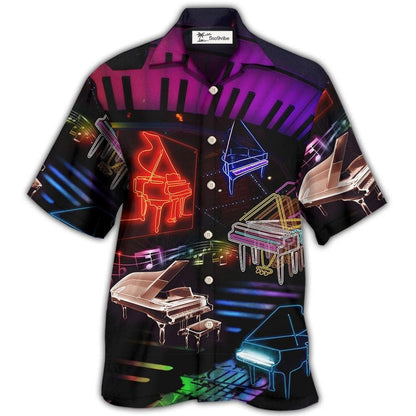 Hawaiian Shirt / Adults / S Piano Neon Style Music Lover - Hawaiian Shirt 