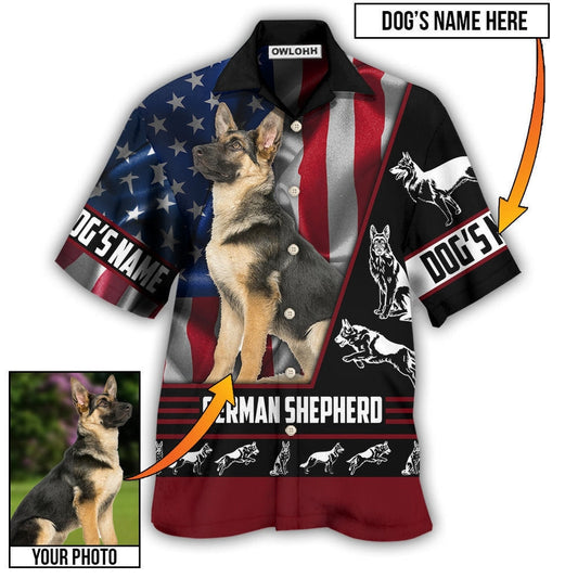 America Flag / Adults / S German Shepherd My Lovely Dog Custom Photo Personalized - Hawaiian Shirt 