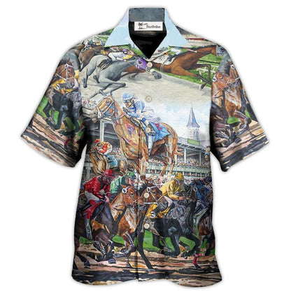 Hawaiian Shirt / Adults / S Horse Racing Be Strong Be Brave - Hawaiian Shirt 