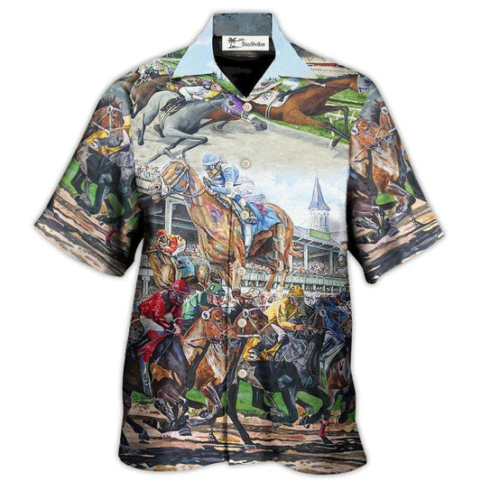 Hawaiian Shirt / Adults / S Horse Racing Be Strong Be Brave - Hawaiian Shirt 
