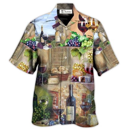 Hawaiian Shirt / Adults / S Wine Grape And Cheese Art - Hawaiian Shirt 