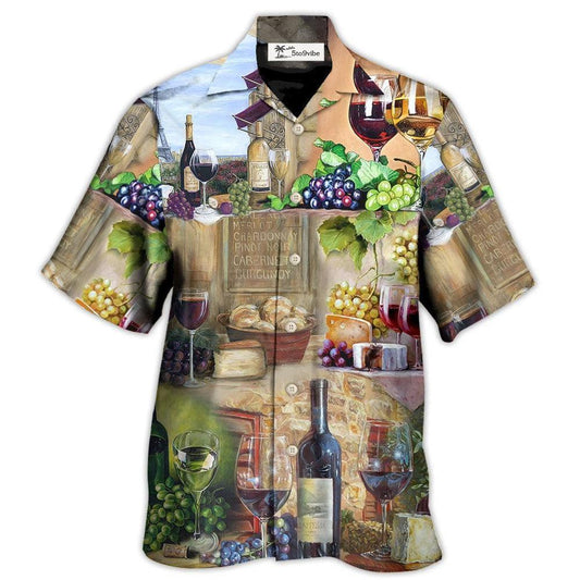 Hawaiian Shirt / Adults / S Wine Grape And Cheese Art - Hawaiian Shirt 
