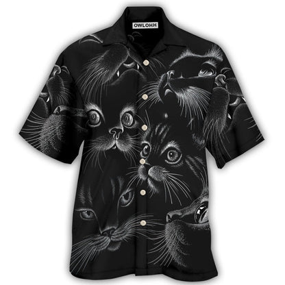 Hawaiian Shirt / Adults / S Black Cat Awesome Amazing Style - Hawaiian Shirt 