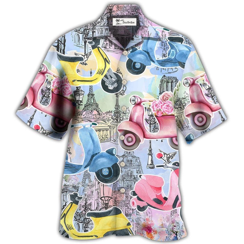 Hawaiian Shirt / Adults / S Scooter And City Art - Hawaiian Shirt 