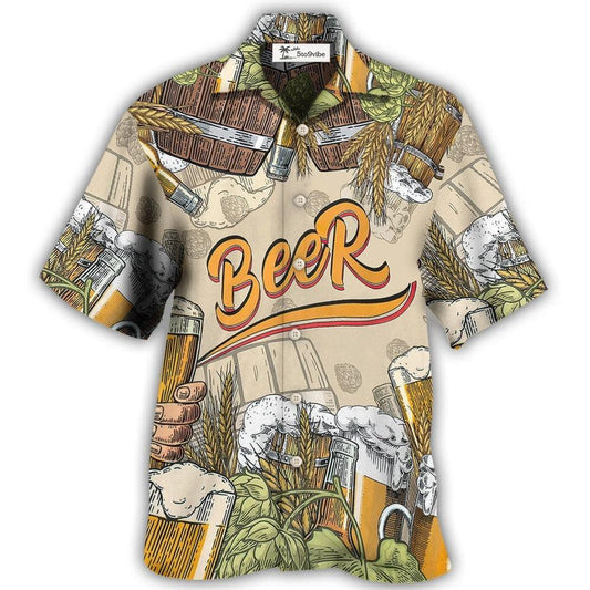 Hawaiian Shirt / Adults / S Beer Born To Drink - Hawaiian Shirt 
