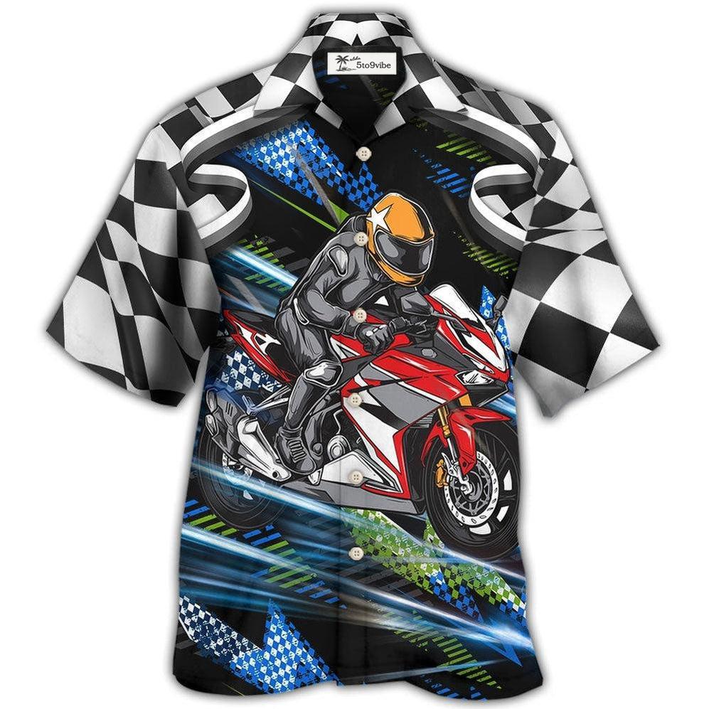 Hawaiian Shirt / Adults / S Motorbike Dog I Like Dogs And Motogp - Hawaiian Shirt 