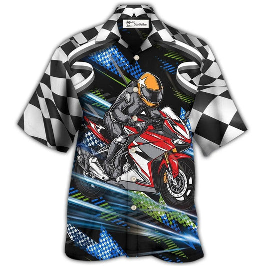 Hawaiian Shirt / Adults / S Motorbike Dog I Like Dogs And Motogp - Hawaiian Shirt 