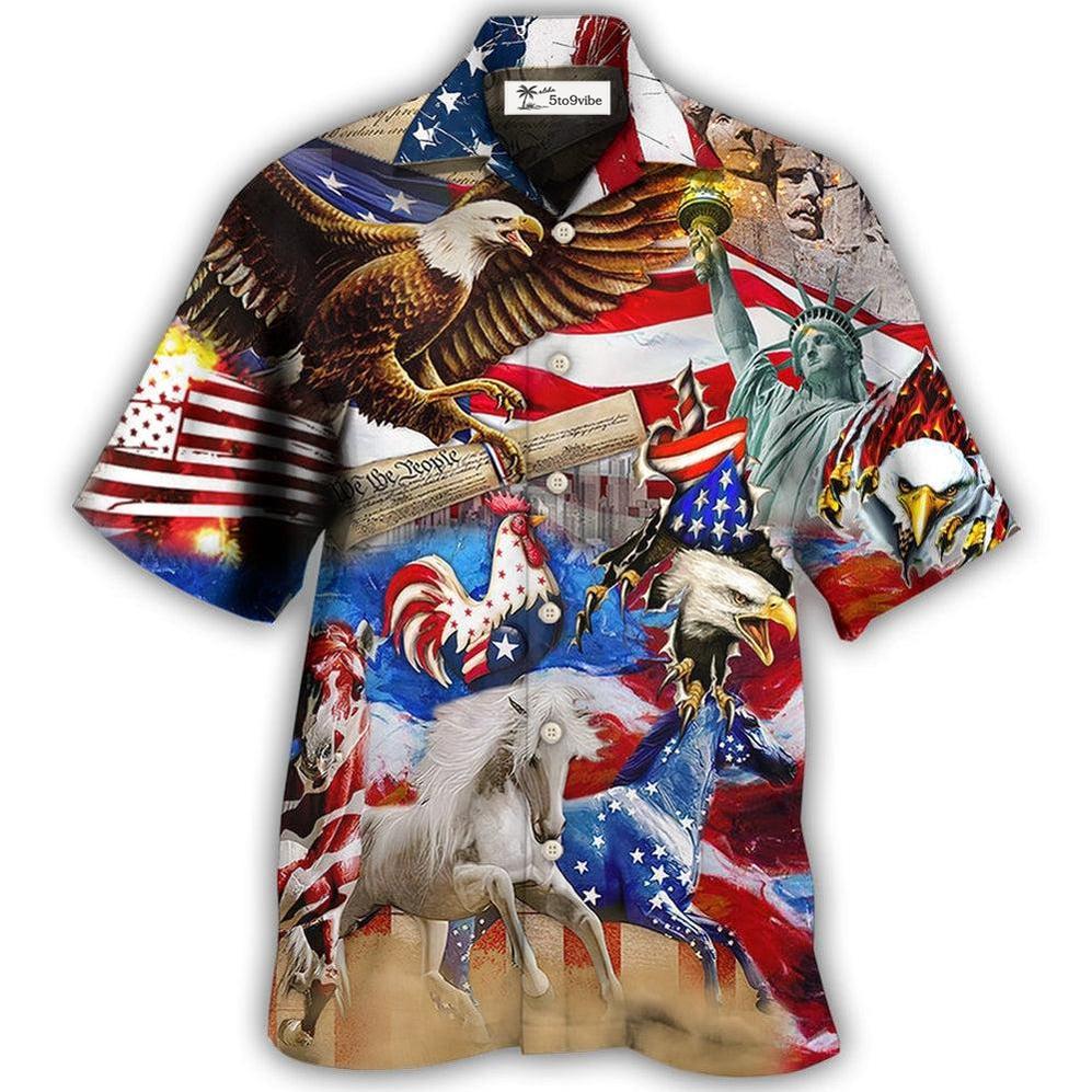 Hawaiian Shirt / Adults / S America Independence Day Animal Happy - Hawaiian Shirt 