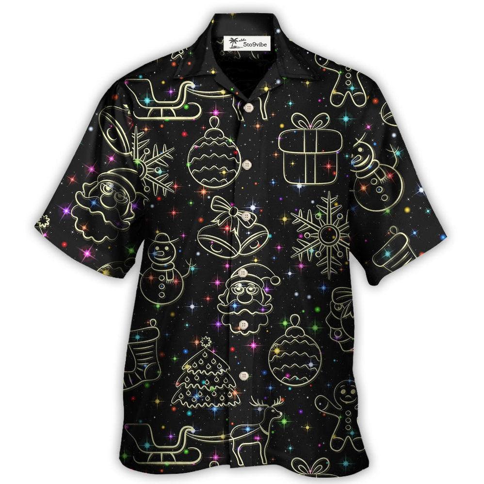 Hawaiian Shirt / Adults / S Christmas Neon Light Stary Amazing Night - Hawaiian Shirt 