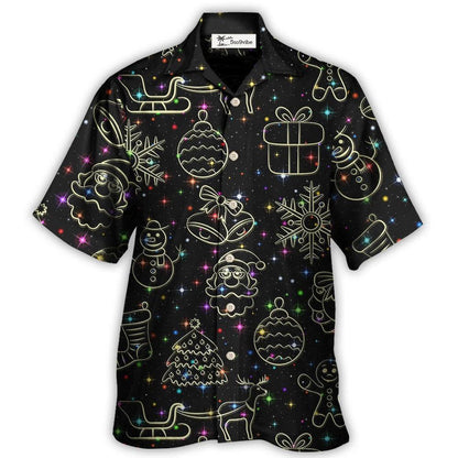 Hawaiian Shirt / Adults / S Christmas Neon Light Stary Amazing Night - Hawaiian Shirt 