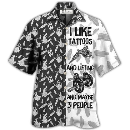 Hawaiian Shirt / Adults / S Tattoo Lifting I Like Tatoos And Lifting - Hawaiian Shirt 