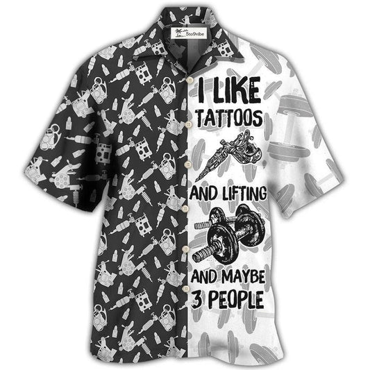 Hawaiian Shirt / Adults / S Tattoo Lifting I Like Tatoos And Lifting - Hawaiian Shirt 