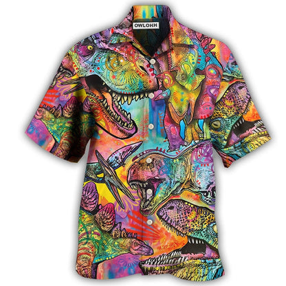 Hawaiian Shirt / Adults / S Dinosaur Colorful Art Style - Hawaiian Shirt 