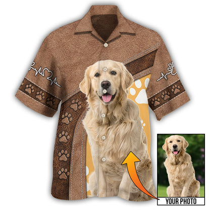 Golden Retriever / Adults / S Dog Paw Various Style Custom Photo Personalized - Hawaiian Shirt 
