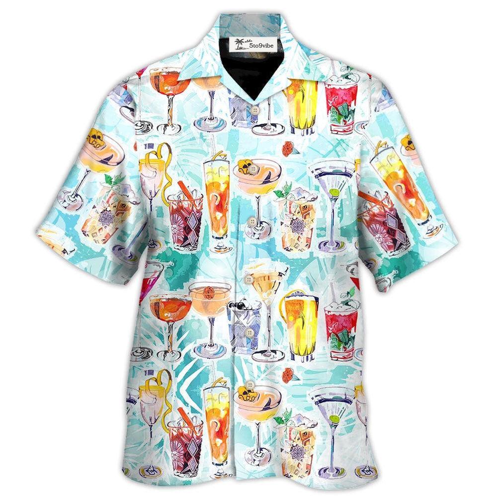 Hawaiian Shirt / Adults / S Wine Cocktail And Beach Tropical - Hawaiian Shirt 
