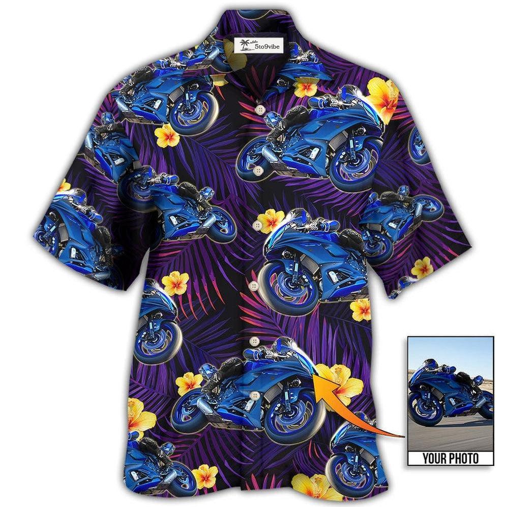 Hawaiian Shirt / Adults / S Trooper Motorcycle Tropical Custom Photo - Hawaiian Shirt 