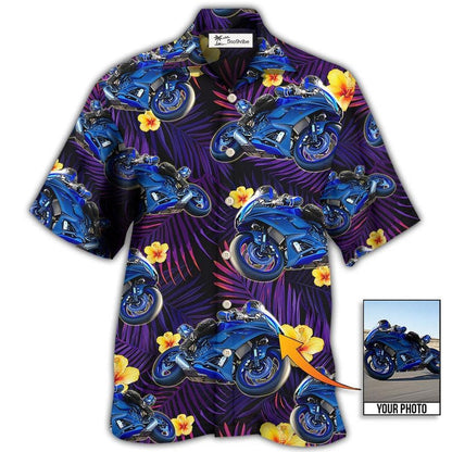 Hawaiian Shirt / Adults / S Trooper Motorcycle Tropical Custom Photo - Hawaiian Shirt 