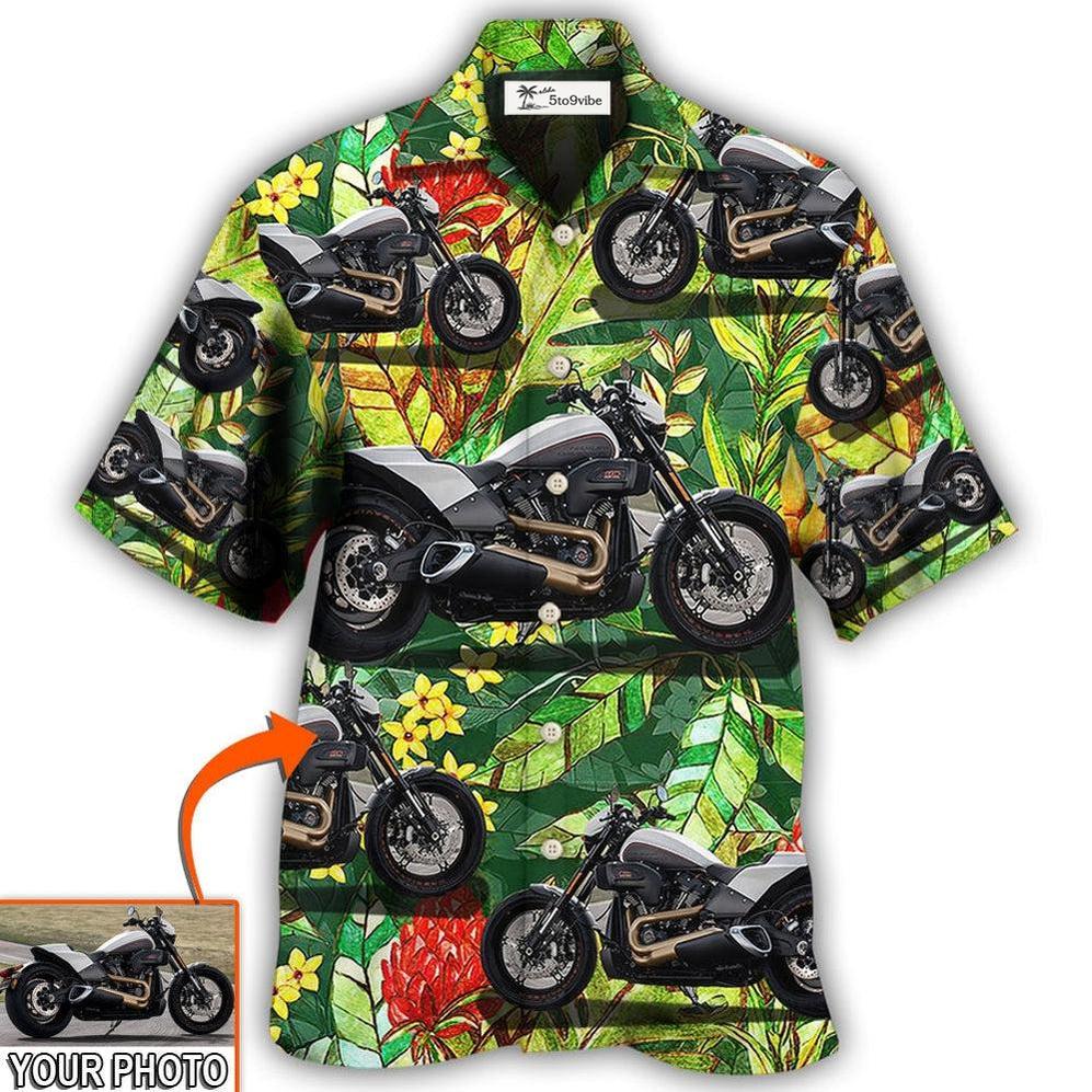 Hawaiian Shirt / Adults / S Motorcycle Cool Style Tropical Flower Custom Photo - Hawaiian Shirt 