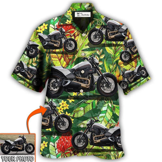 Hawaiian Shirt / Adults / S Motorcycle Cool Style Tropical Flower Custom Photo - Hawaiian Shirt 