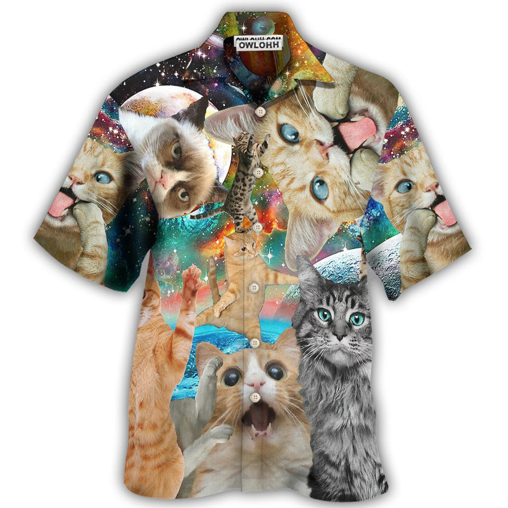 Hawaiian Shirt / Adults / S Cat Funny Amazing Galaxy - Hawaiian Shirt 