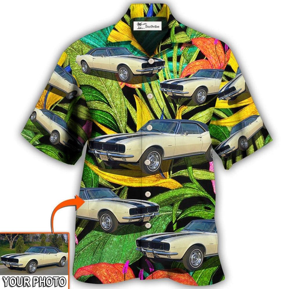 Hawaiian Shirt / Adults / S Car Camaro Car Classic Style Tropical Flower Custom Photo - Hawaiian Shirt 