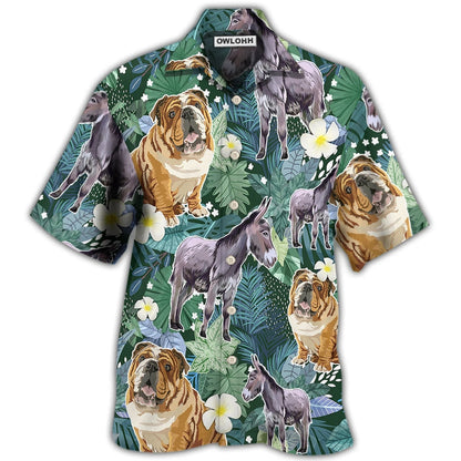 Hawaiian Shirt / Adults / S Shar Pei Dog I Like Dogs And Donkeys - Hawaiian Shirt 