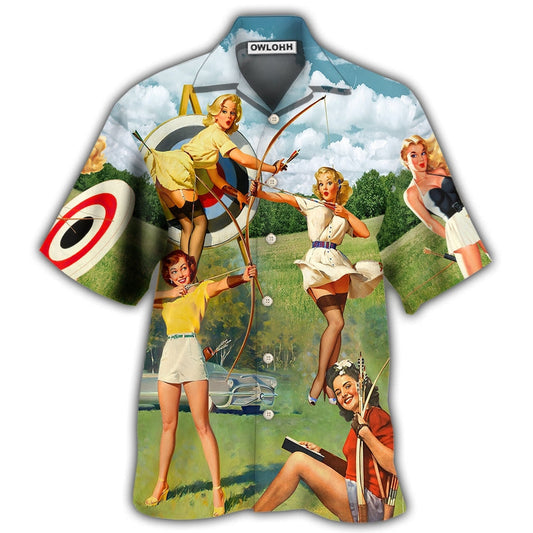 Hawaiian Shirt / Adults / S Archery Tournaments Pinup Girls - Hawaiian Shirt 
