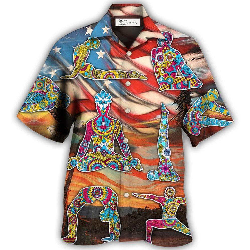 Hawaiian Shirt / Adults / S Yoga Independence Day Yoga Pose - Hawaiian Shirt 