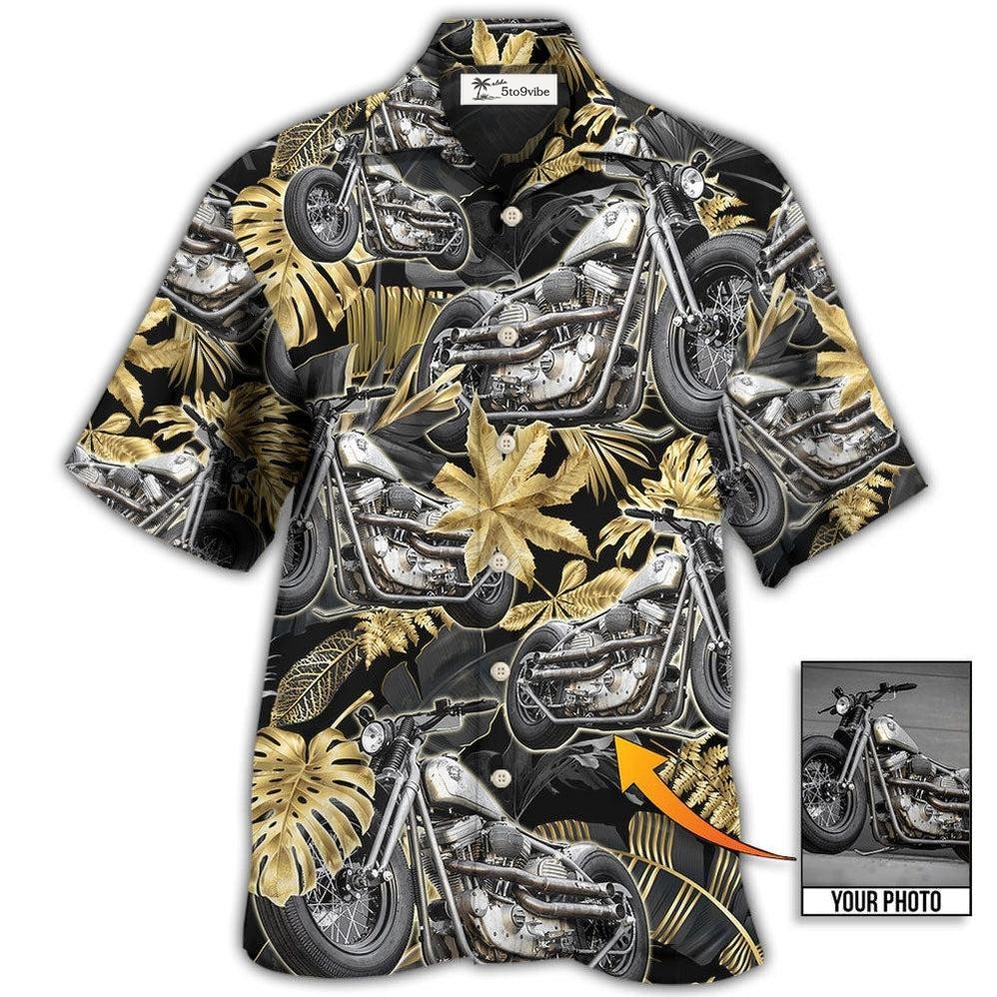 Hawaiian Shirt / Adults / S Bobber Motorcycle Tropical Vibe Custom Photo - Hawaiian Shirt 