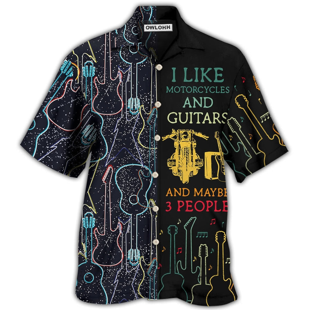 Hawaiian Shirt / Adults / S Guitar I Like Motorcycle And Guitar - Hawaiian Shirt 