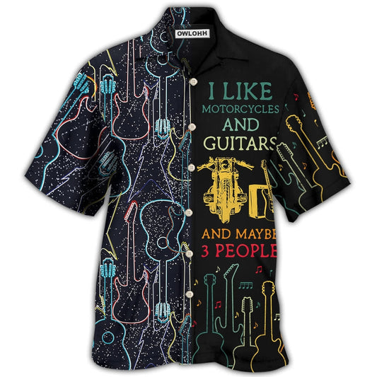 Hawaiian Shirt / Adults / S Guitar I Like Motorcycle And Guitar - Hawaiian Shirt 