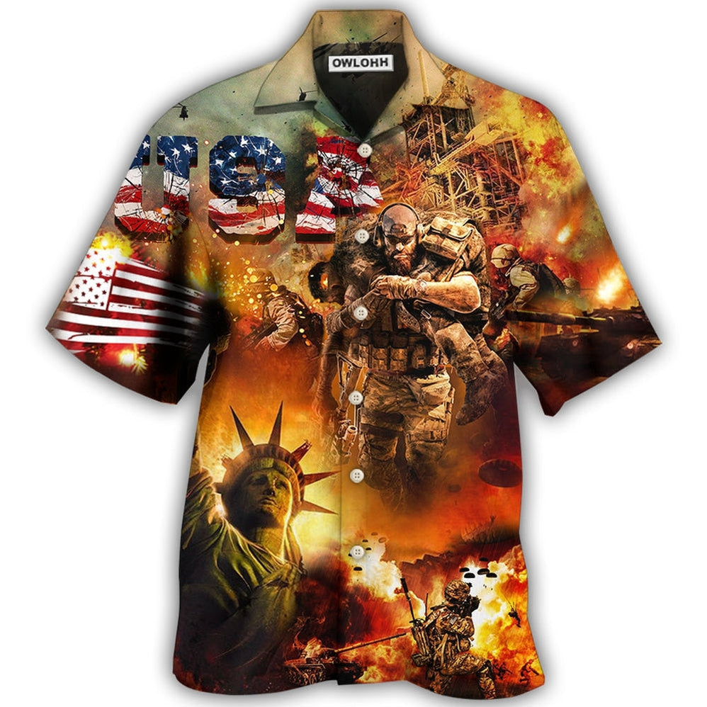 Hawaiian Shirt / Adults / S Veteran America Independence Day Veteran USA - Hawaiian Shirt 