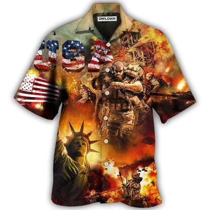 Hawaiian Shirt / Adults / S Veteran America Independence Day Veteran USA - Hawaiian Shirt 