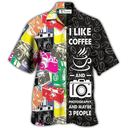 Hawaiian Shirt / Adults / S Coffee I Like Coffee And Photography - Hawaiian Shirt 