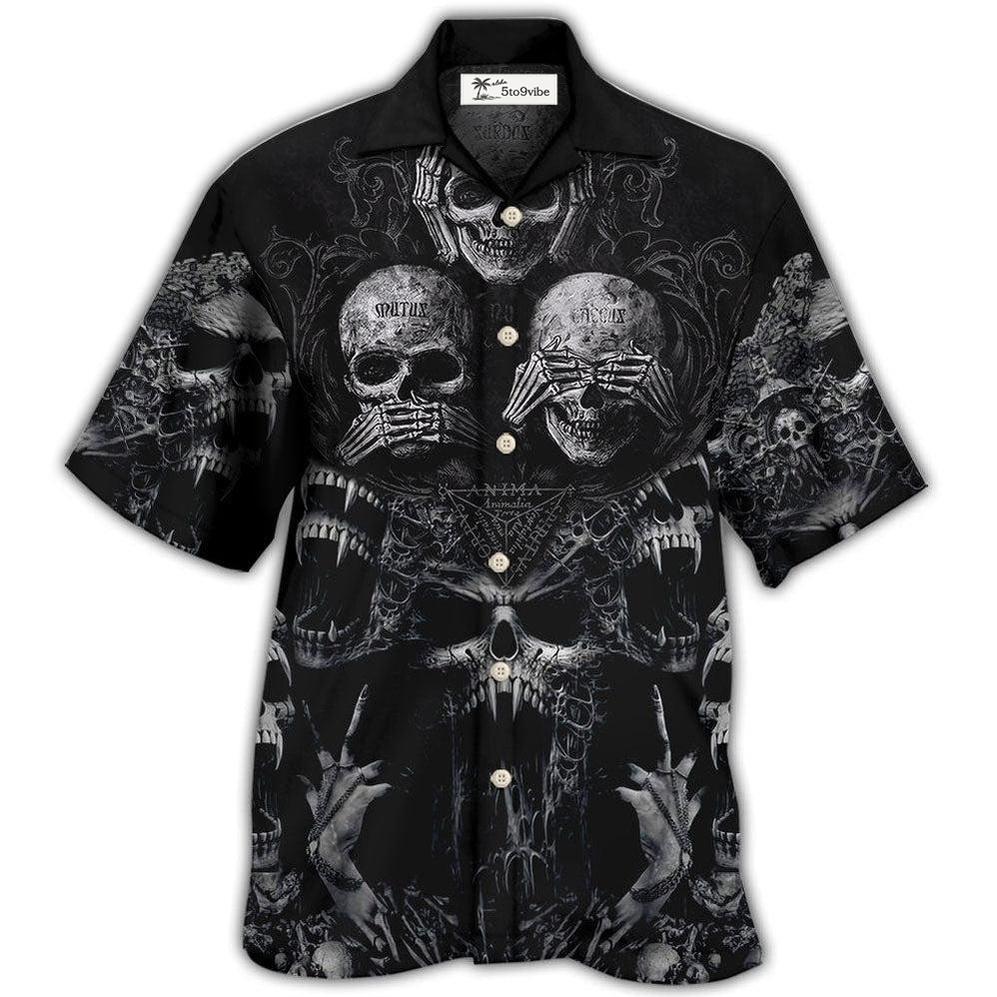 Hawaiian Shirt / Adults / S Skull Scary Darkness Art - Hawaiian Shirt 