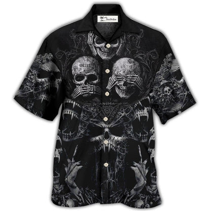 Hawaiian Shirt / Adults / S Skull Scary Darkness Art - Hawaiian Shirt 