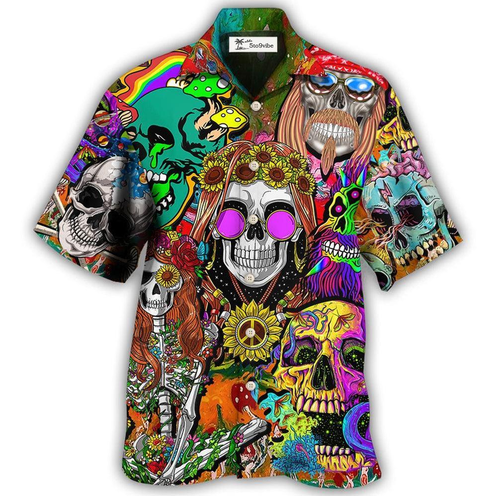 Hawaiian Shirt / Adults / S Hippie Skull Colorful Cool Style - Hawaiian Shirt 