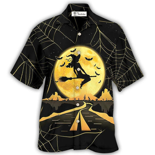 Hawaiian Shirt / Adults / S Halloween Witch On A Dark Desert Highway - Hawaiian Shirt 