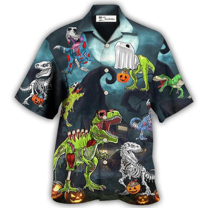 Hawaiian Shirt / Adults / S Halloween Zombie Saurus Scary - Hawaiian Shirt 