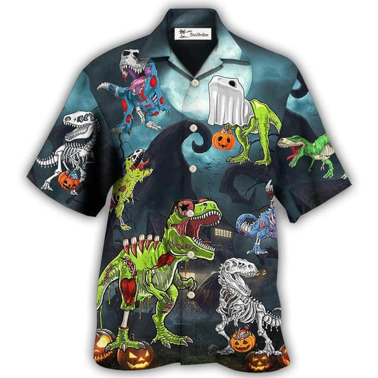 Hawaiian Shirt / Adults / S Halloween Zombie Saurus Scary - Hawaiian Shirt 