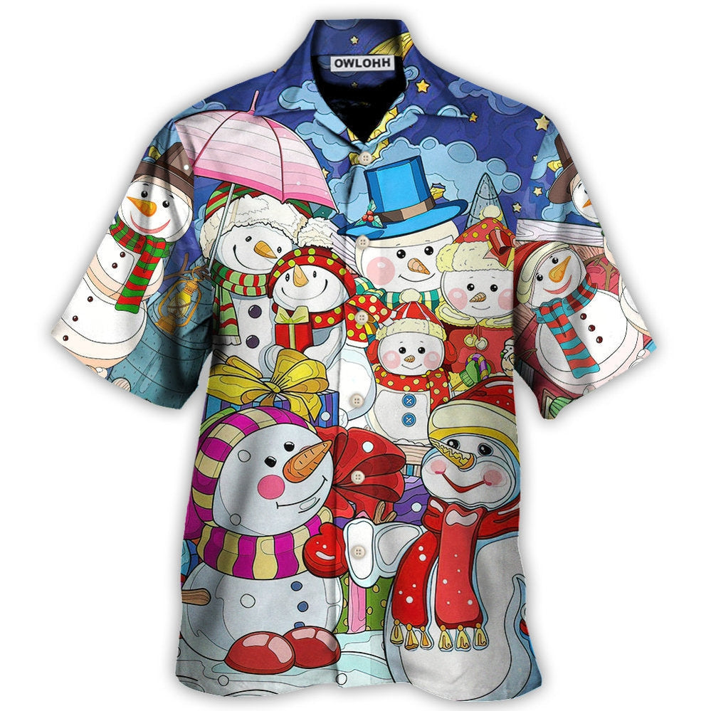 Christmas Snowman Merry Xmas And Happy New Year Art Style - Hawaiian Shirt 