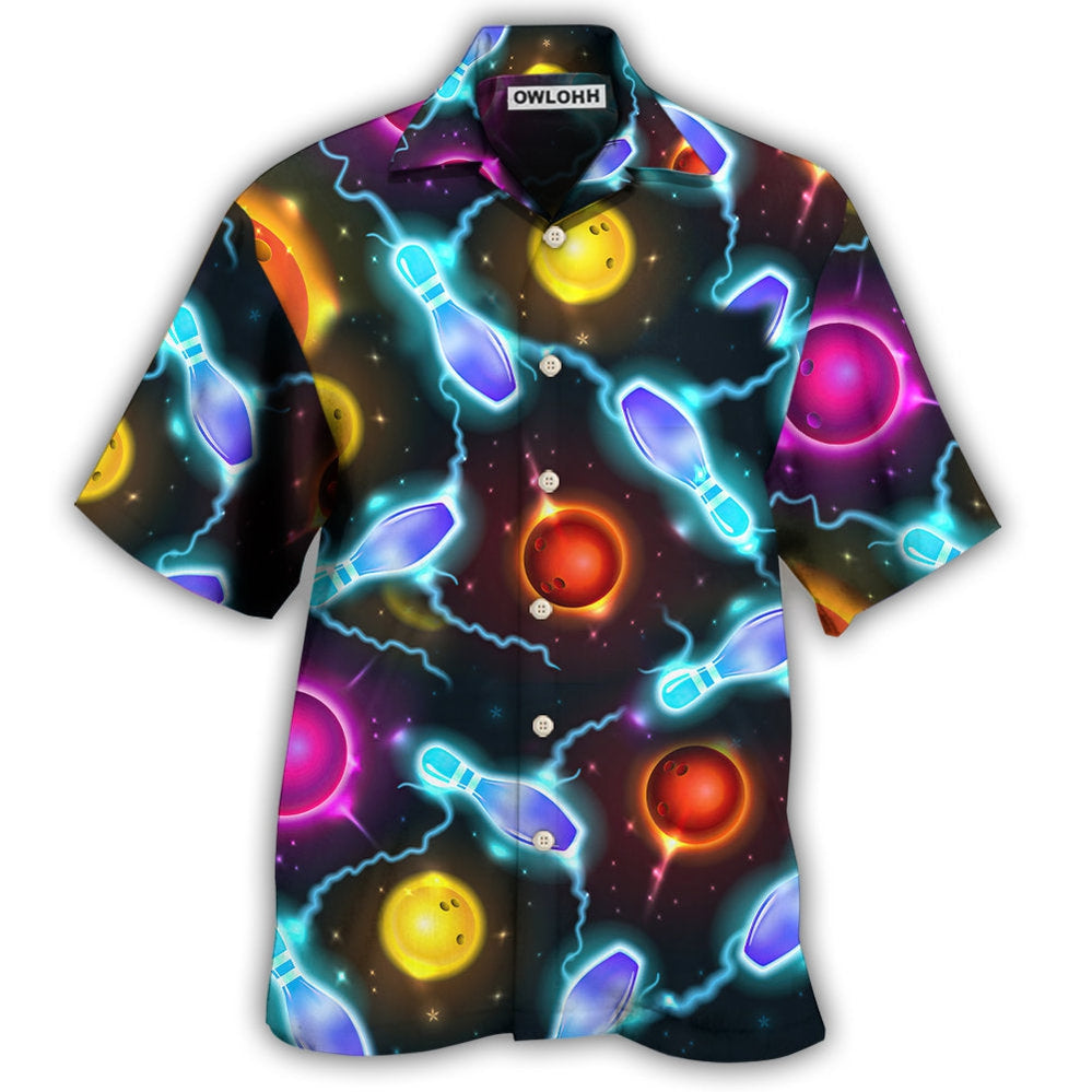 Hawaiian Shirt / Adults / S Bowling Ball And Pins Amazing Galaxy - Hawaiian Shirt 