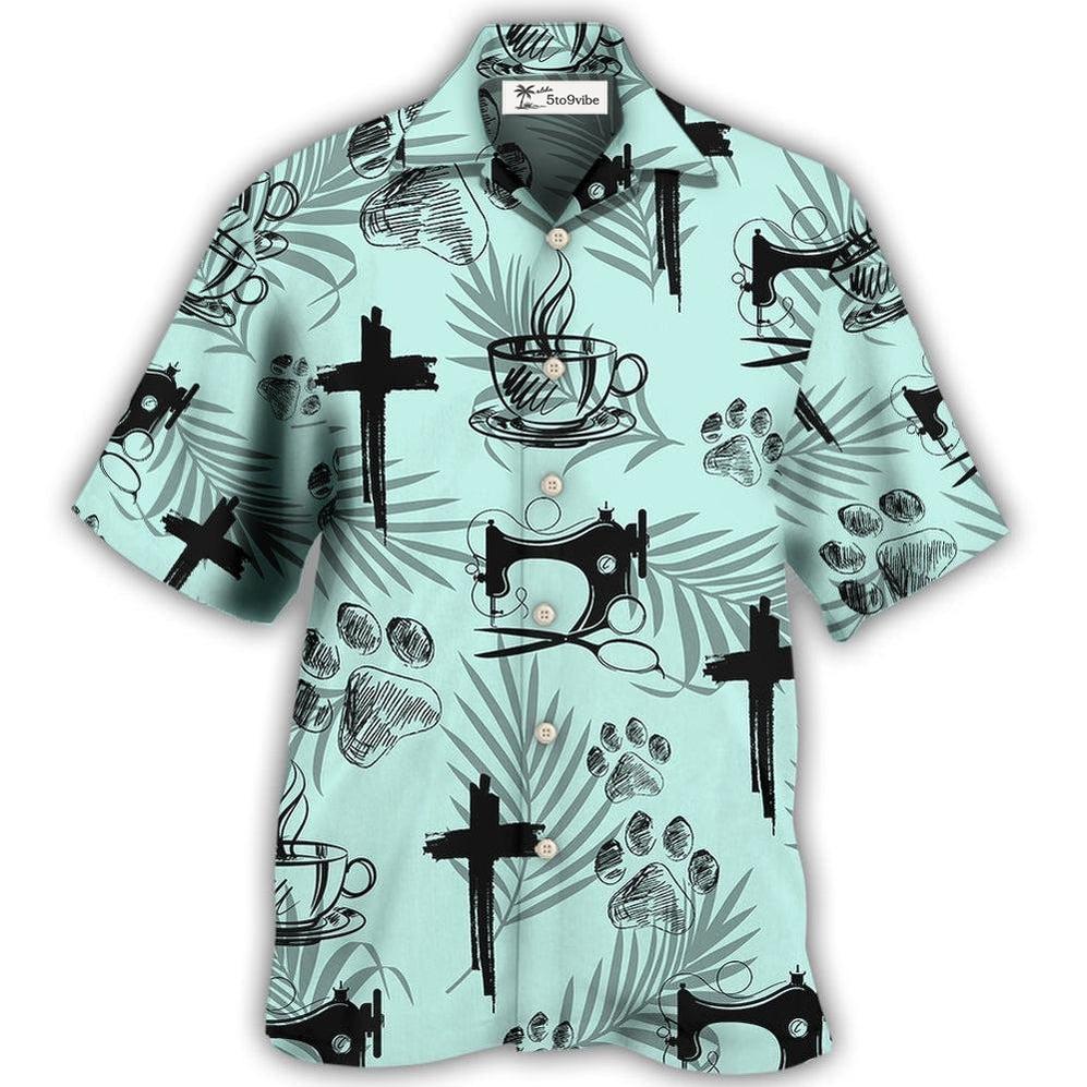Hawaiian Shirt / Adults / S Coffee Jesus Dog Coffee Sewing Lover - Hawaiian Shirt 