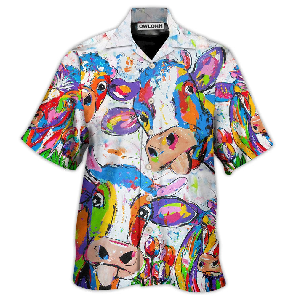 Hawaiian Shirt / Adults / S Cow Funny Amazing Colorful - Hawaiian Shirt 