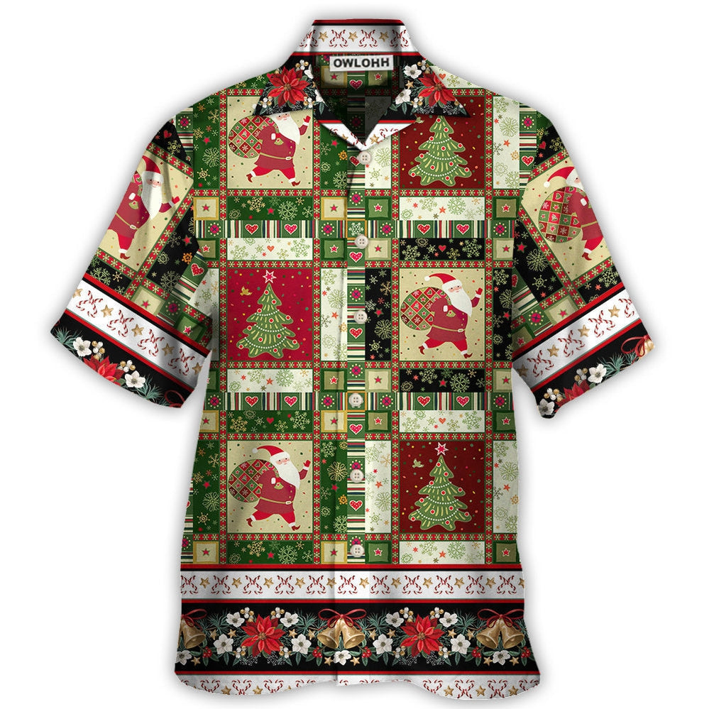 Hawaiian Shirt / Adults / S Christmas Santa And Fir-tree - Hawaiian Shirt 