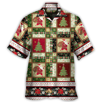 Hawaiian Shirt / Adults / S Christmas Santa And Fir-tree - Hawaiian Shirt 