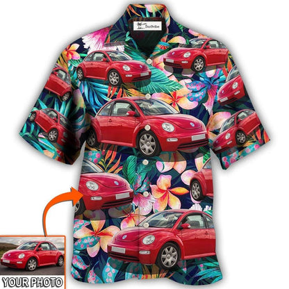 Hawaiian Shirt / Adults / S Car Beetle Car Luxury Tropical Flower Custom Photo - Hawaiian Shirt 