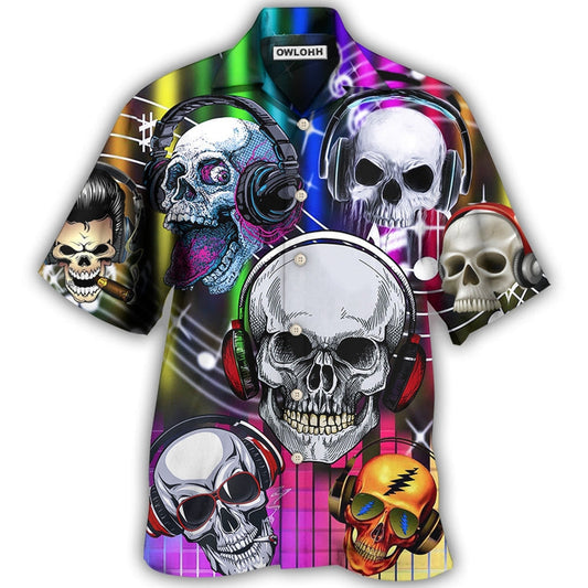 Hawaiian Shirt / Adults / S Skull Aloha Skull Music Lets Get High - Hawaiian Shirt 